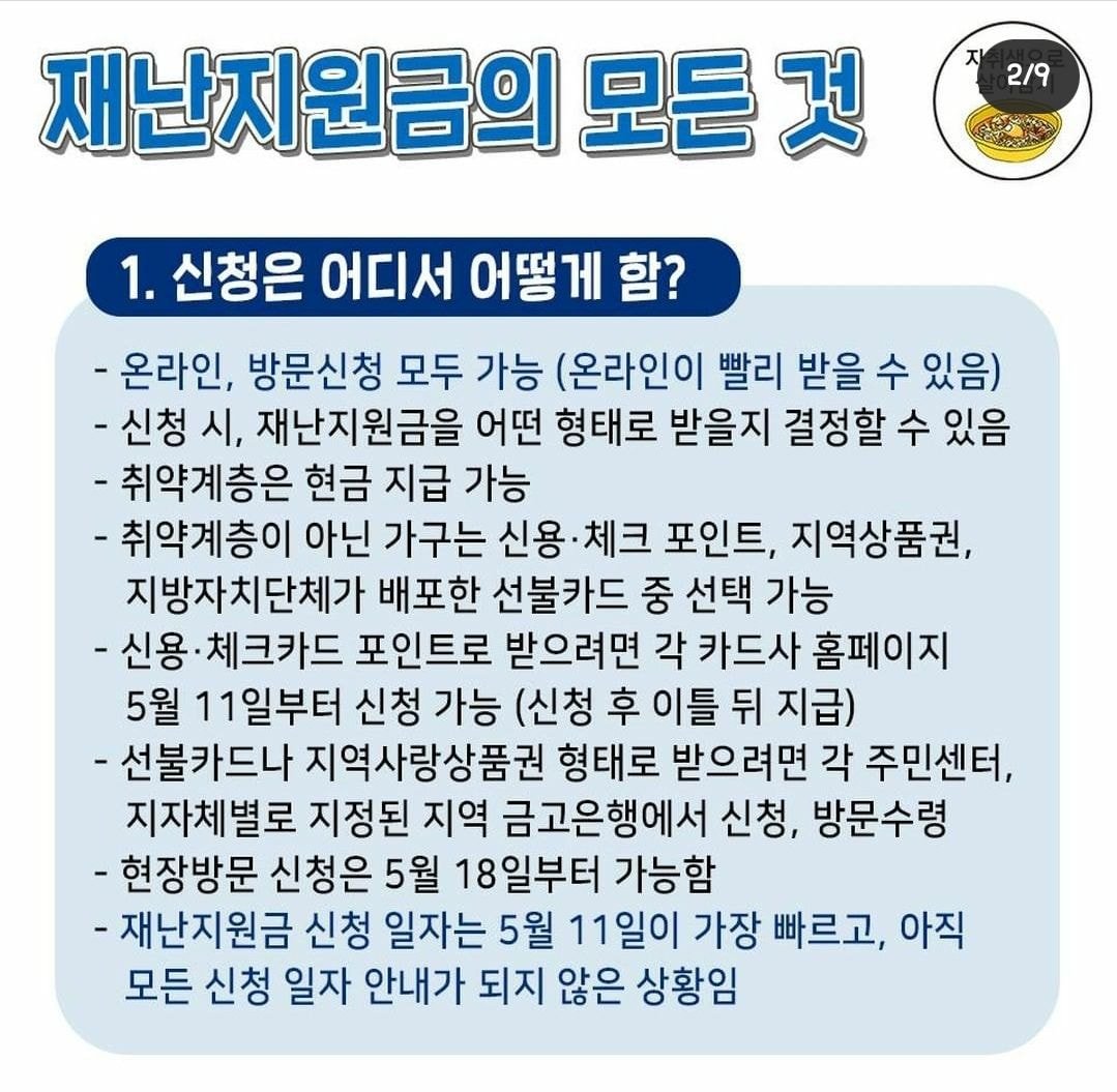 재난지원금 신청기간, 방법 총정리