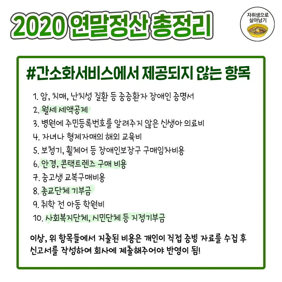 2020 연말정산 총정리