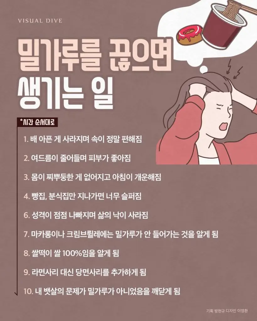 밀가루를 끊으면 생기는 일