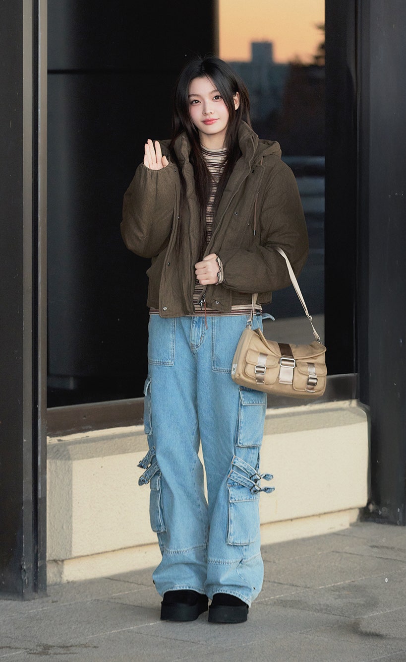 아일릿 겨울 공항패션