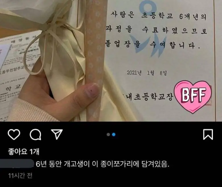 요즘 초딩 졸업스타그램 근황