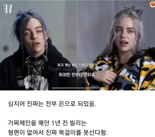 빌리 아일리시 성공 전후 표정변화