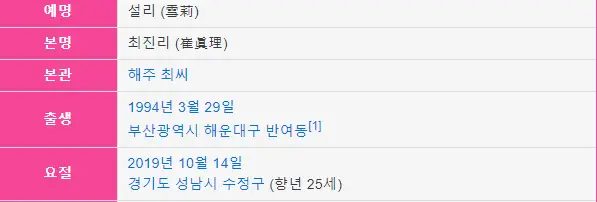 벌써 설리 사망선고 때리는 꺼라위키