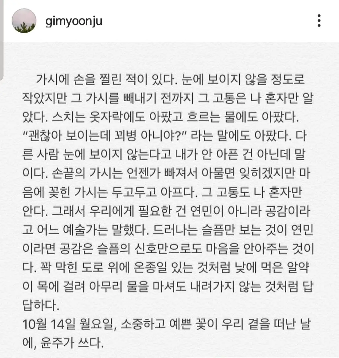 옥상달빛 김윤주 인스타