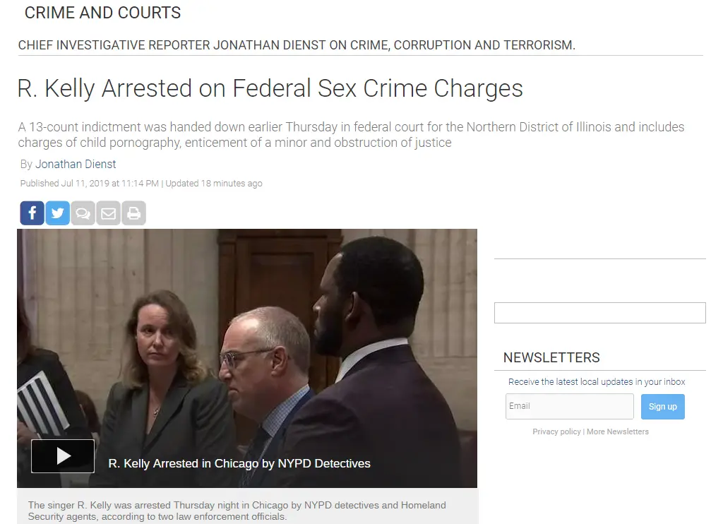 알켈리(R.Kelly) 성매매 혐의로 체포