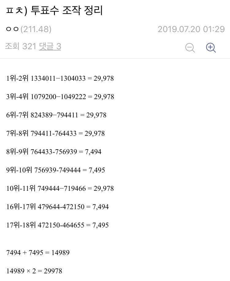 [프듀X101] 프듀x 에서 의심받고 있는 득표수