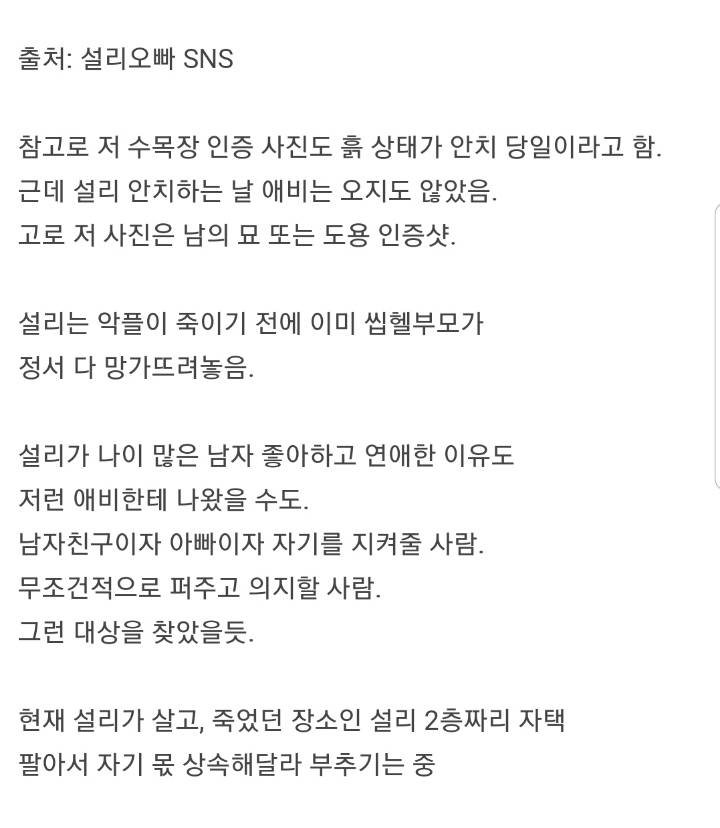 #설리 친부 묘 인증 (feat.설리 친오빠)