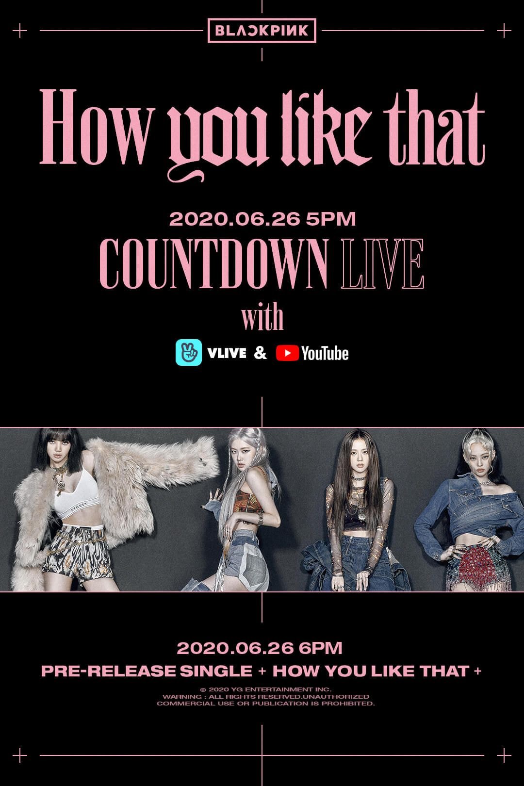 #블랙핑크 ‘How You Like That’ 브이앱 26일 5시 (06/26 6pm 공개)