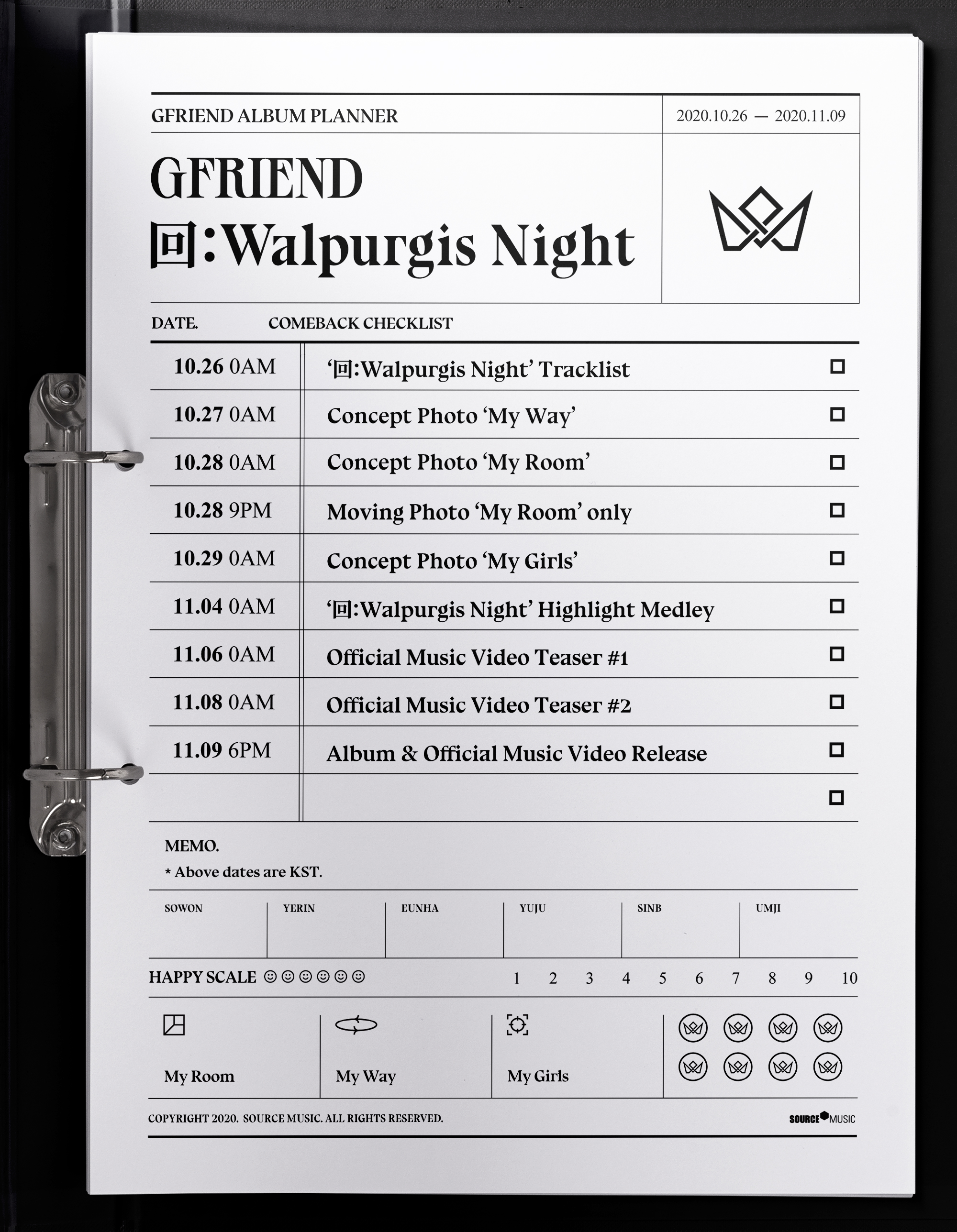 여자친구 정규 3집 回:Walpurgis Night <Comeback Checklist>