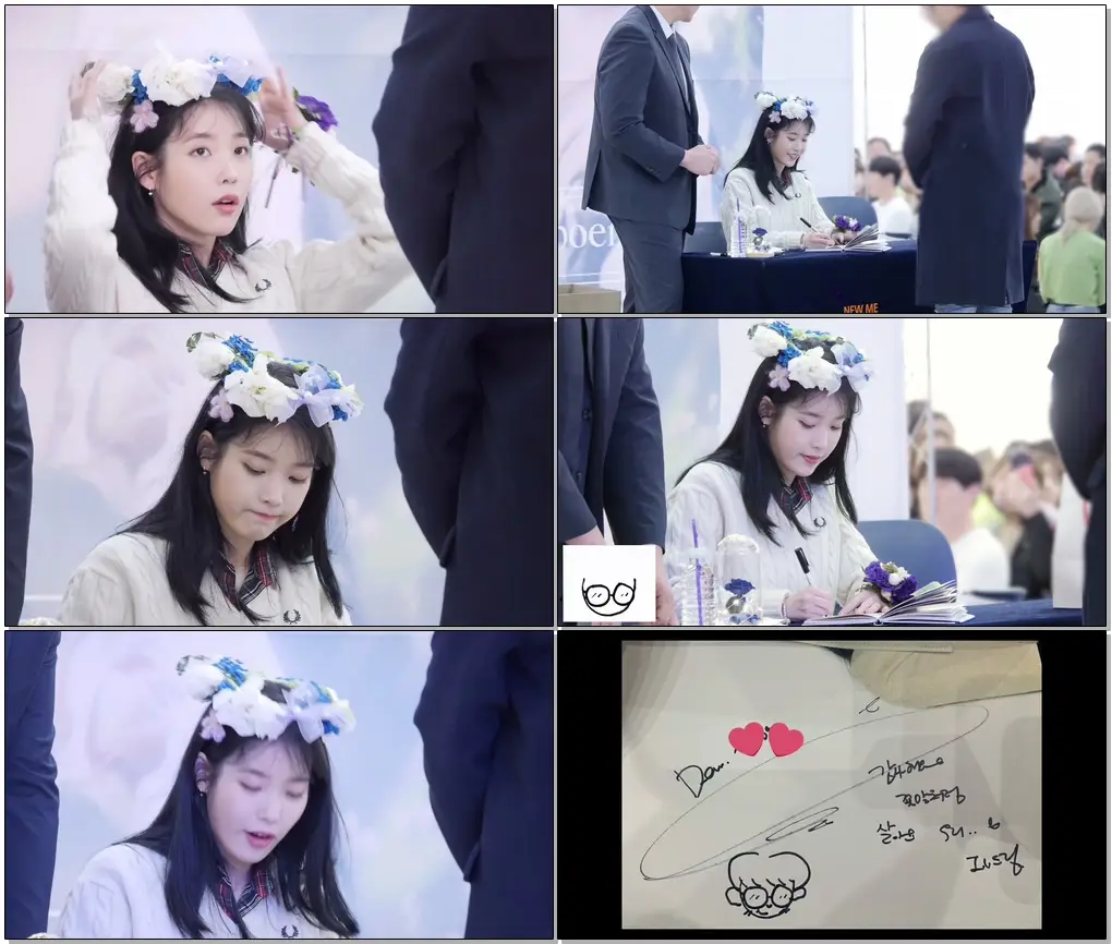 팬 얼굴 그려주는 아이유 IU draws a fan face : 팬사인회 fansign event 191128