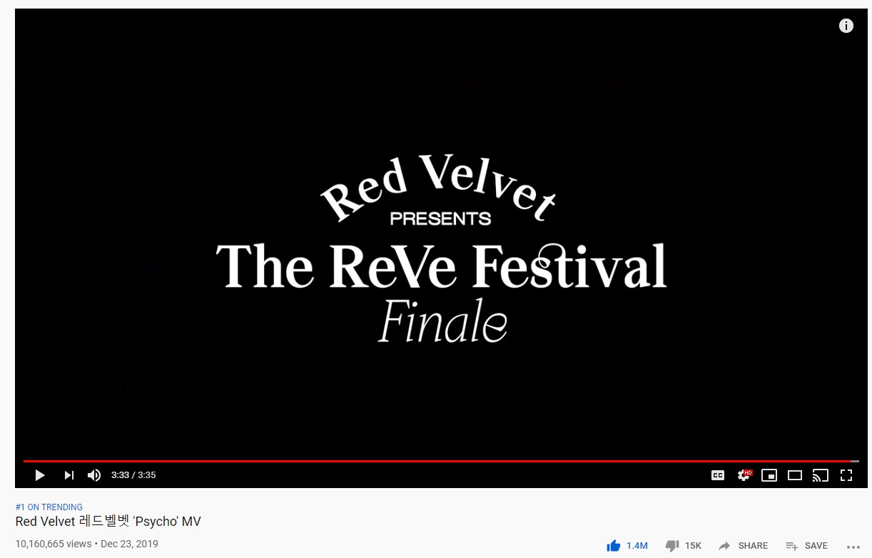 [1000만 돌파] Red Velvet #레드벨벳 'Psycho' MV