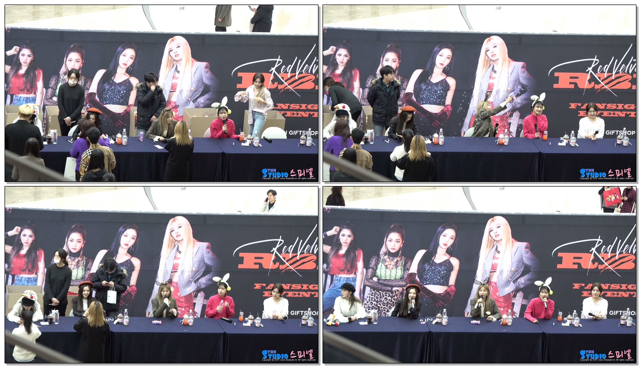 181203 슬기 Seulgi 비눗방울 공격에 놀란 조이 JOY 레드벨벳 Red Velvet 팬사인회 마무리 토크 4K 직캠 @ 코엑스 RBB 앨범 팬사인회 by Spinel