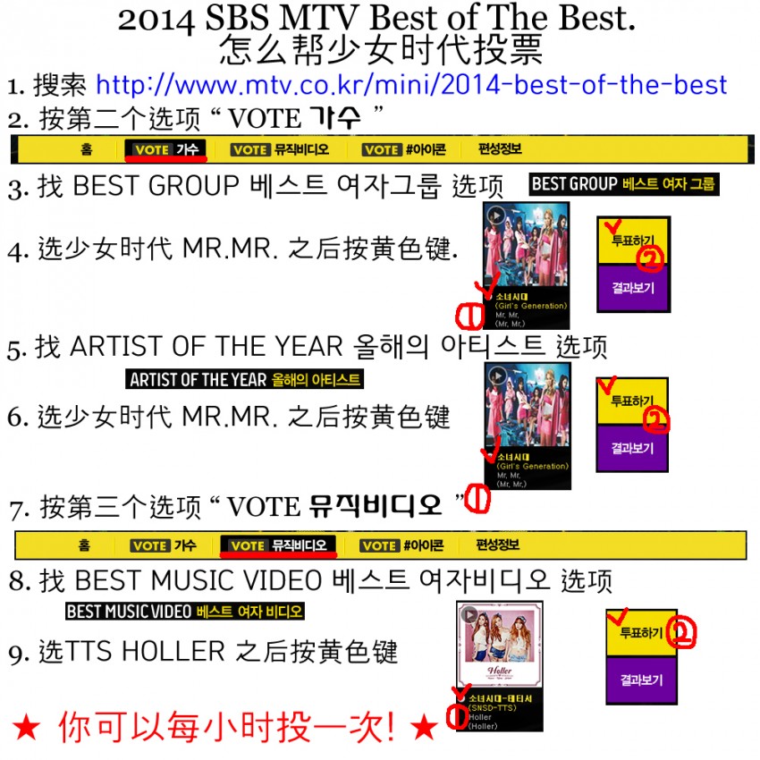 [How to vote] SNSD - 2014 SBS MTV Best of The Best