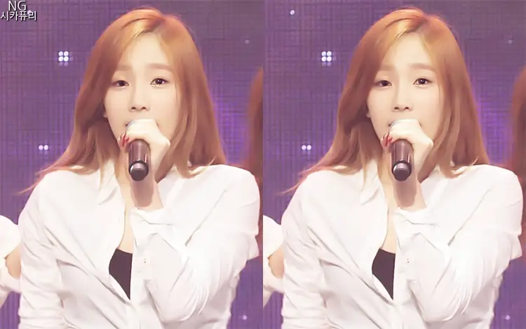 130517 뮤직뱅크 생머리 태연 캡쳐 ♥