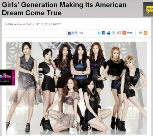 소녀시대, 아메리칸 드림 컴 트루 @ 미국 빌보드