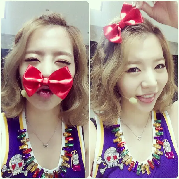 130901 써니 인스타그램 업뎃 - 오늘와줘서고마웡..♥ #빨간리본 #이뿌지 #데헷