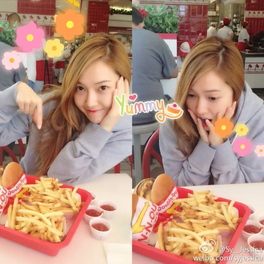 130921 제시카 웨이보 업뎃 - Mmmm yummy I misssssss in-n-out