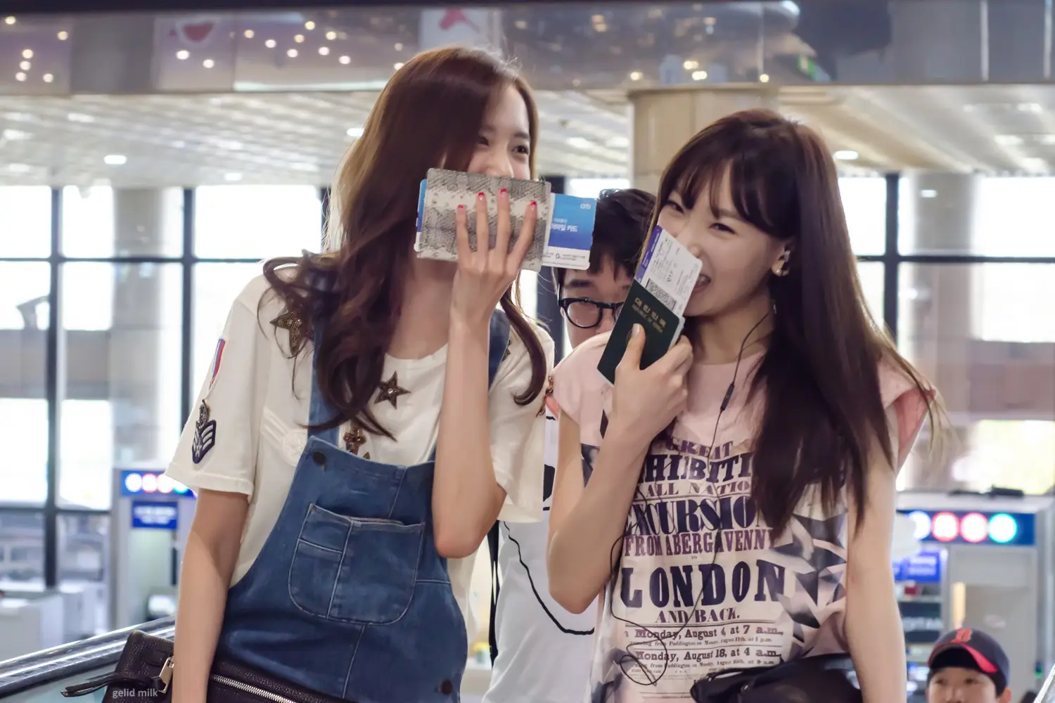 태연(with 윤아) 직찍 @ 140618 김포공항 출국 by Kilovolt TY, gelidmilk