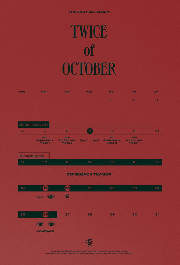 ‘TWICE of October’  The 2nd Full Album at 10.26 & 5th Anniversary Timeline  #TWICE #트와이스 #TWICEofOctober