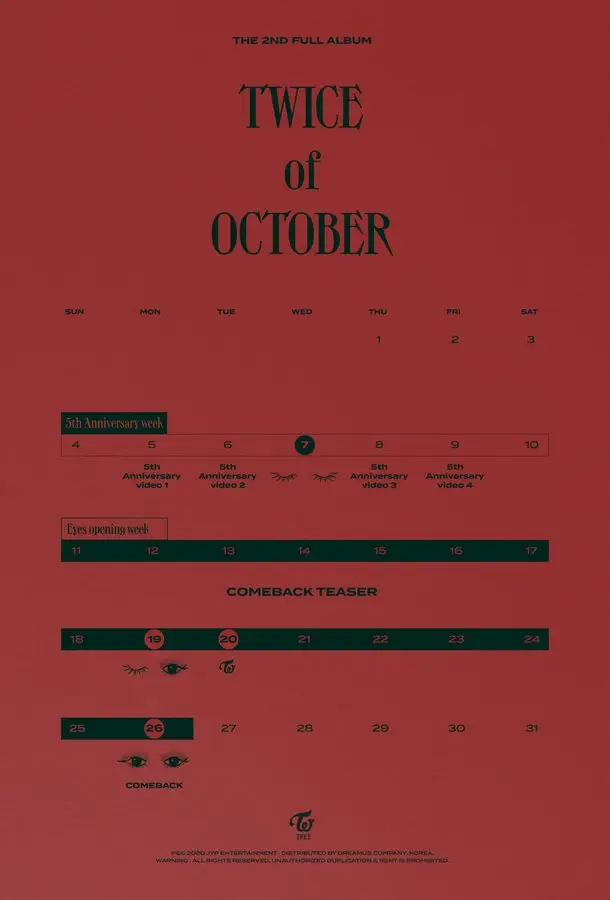 ‘TWICE of October’  The 2nd Full Album at 10.26 & 5th Anniversary Timeline  #TWICE #트와이스 #TWICEofOctober