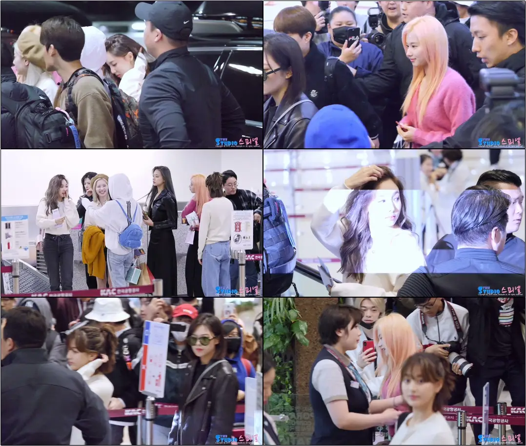 191026 #TWICE (#트와이스) 출국 Departure #직캠 (모모에게 장난치다 맞은 나연) @ 김포공항