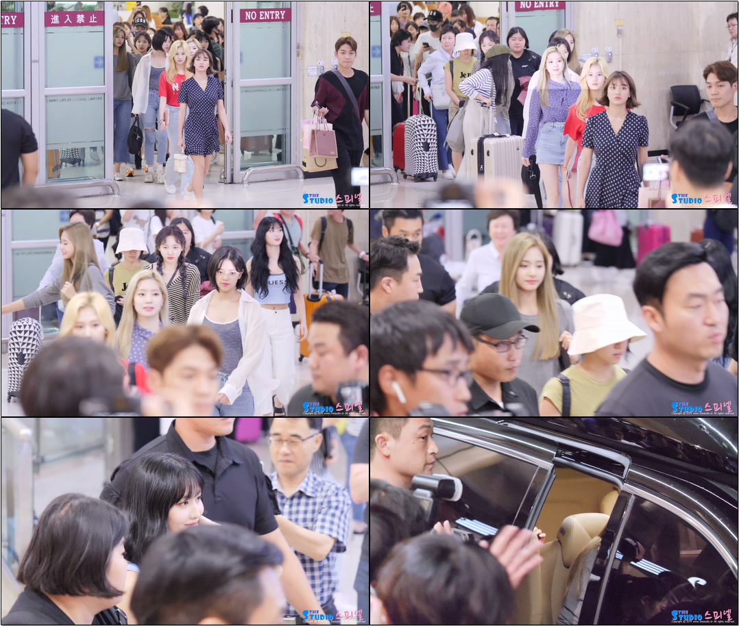 190827 트와이스 입국 직캠 TWICE Arrival fancam (떨어진 슬로건 줍는 모모) @ 김포공항