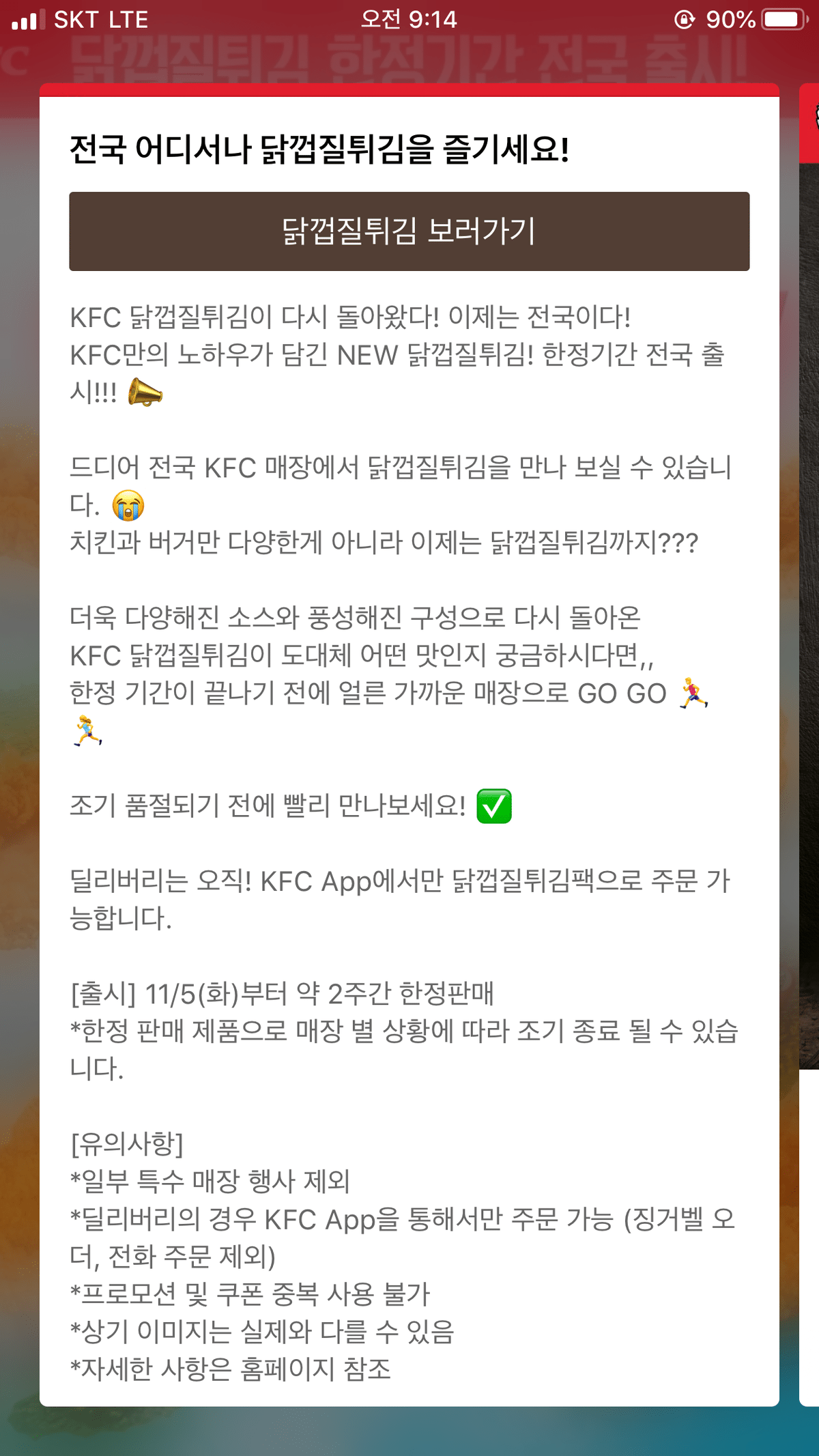 전국출시된 KFC 닭껍질튀김
