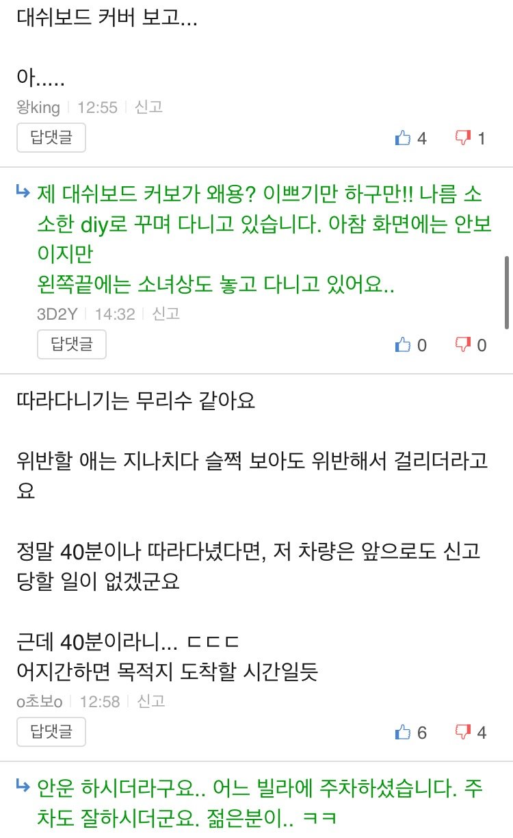 일본차를 40분 동안 따라다닌 보배인