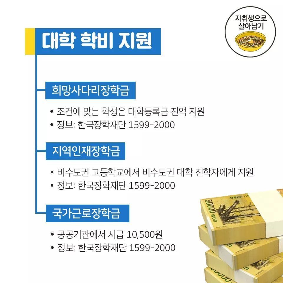 20대라면 필독 (대학 학비지원, 취업준비 지원, 청년 창업 지원, 버스/지하철 교통비, 전월세 자금 절감, 청년직장인 목돈만들기)