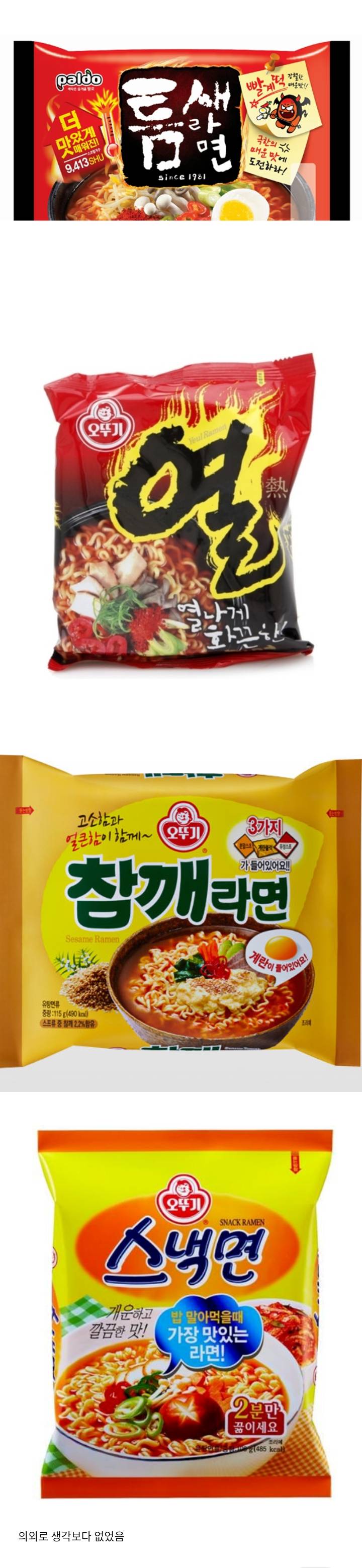 계란을 넣어서 맛있는 라면은 포장지에 계란이 올라간 라면 사진이 들어간다.
