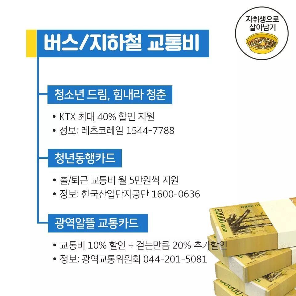 20대라면 필독 (대학 학비지원, 취업준비 지원, 청년 창업 지원, 버스/지하철 교통비, 전월세 자금 절감, 청년직장인 목돈만들기)