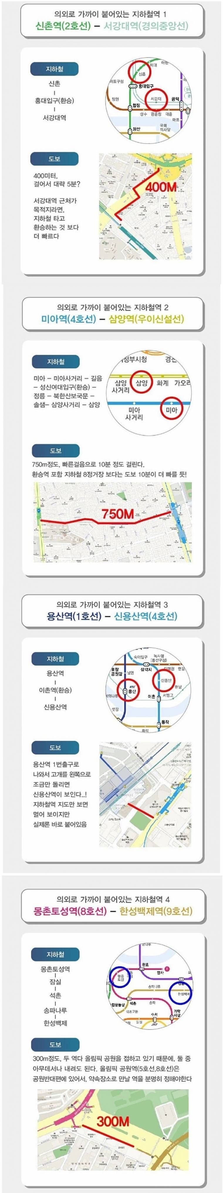 걸어가는게 더 빠른 지하철역들