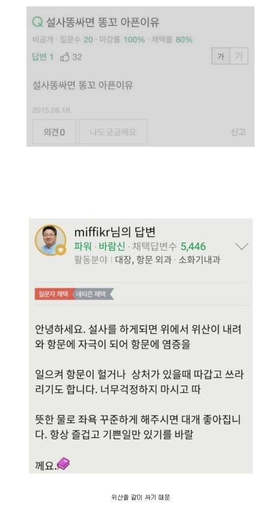 설사를 하면 항문이 아픈 이유