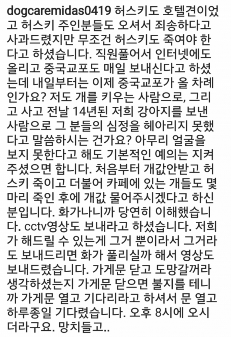 현재 난리난 애견카페의 주인글.jpg