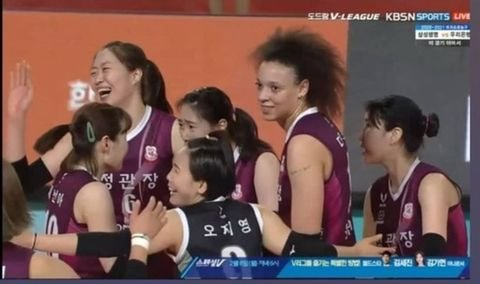 여자배구 KGC인삼공사 말 나오는 장면들