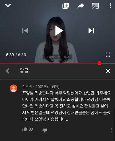 쯔양 악플러 태세전환