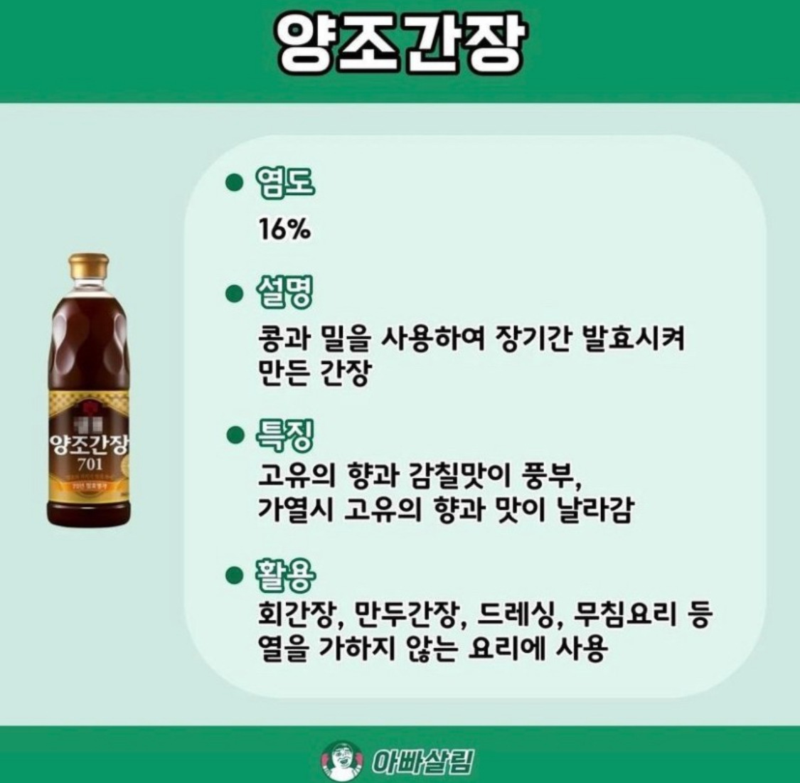 간장 종류와 활용법