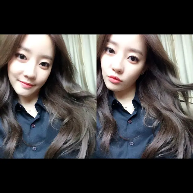 고우리(레인보우) 141227 SNS - #갈색머리 #염색 다시돌아왔쪄용~~>_<히히