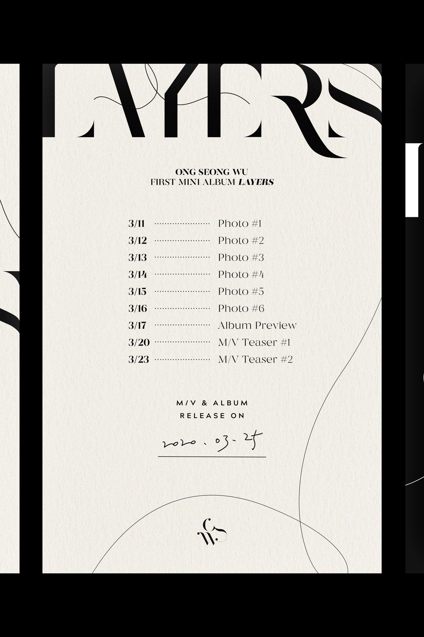 #옹성우 1st Mini Album <LAYERS> Scheduler 2020.03.25 6PM Coming Soon