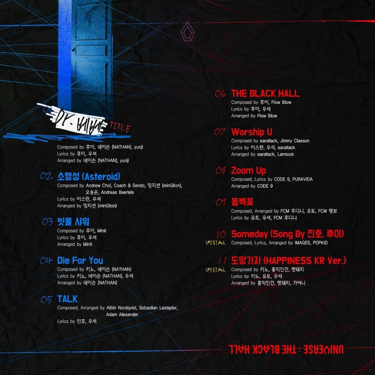 #펜타곤 1st Full Album [UNIVERSE : THE BLACK HALL] Track List