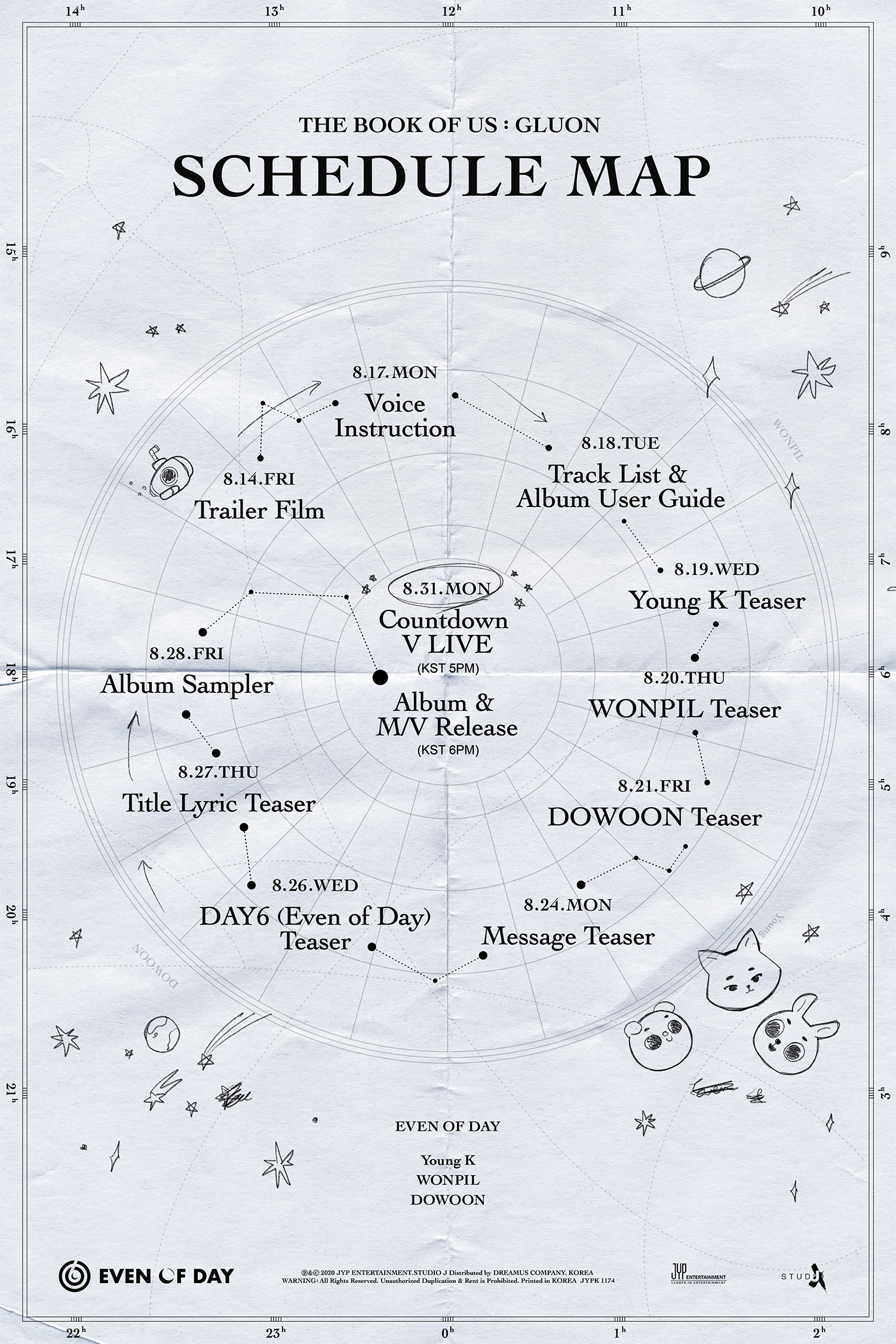 DAY6 (Even of Day) <The Book of Us : Gluon> Schedule Map