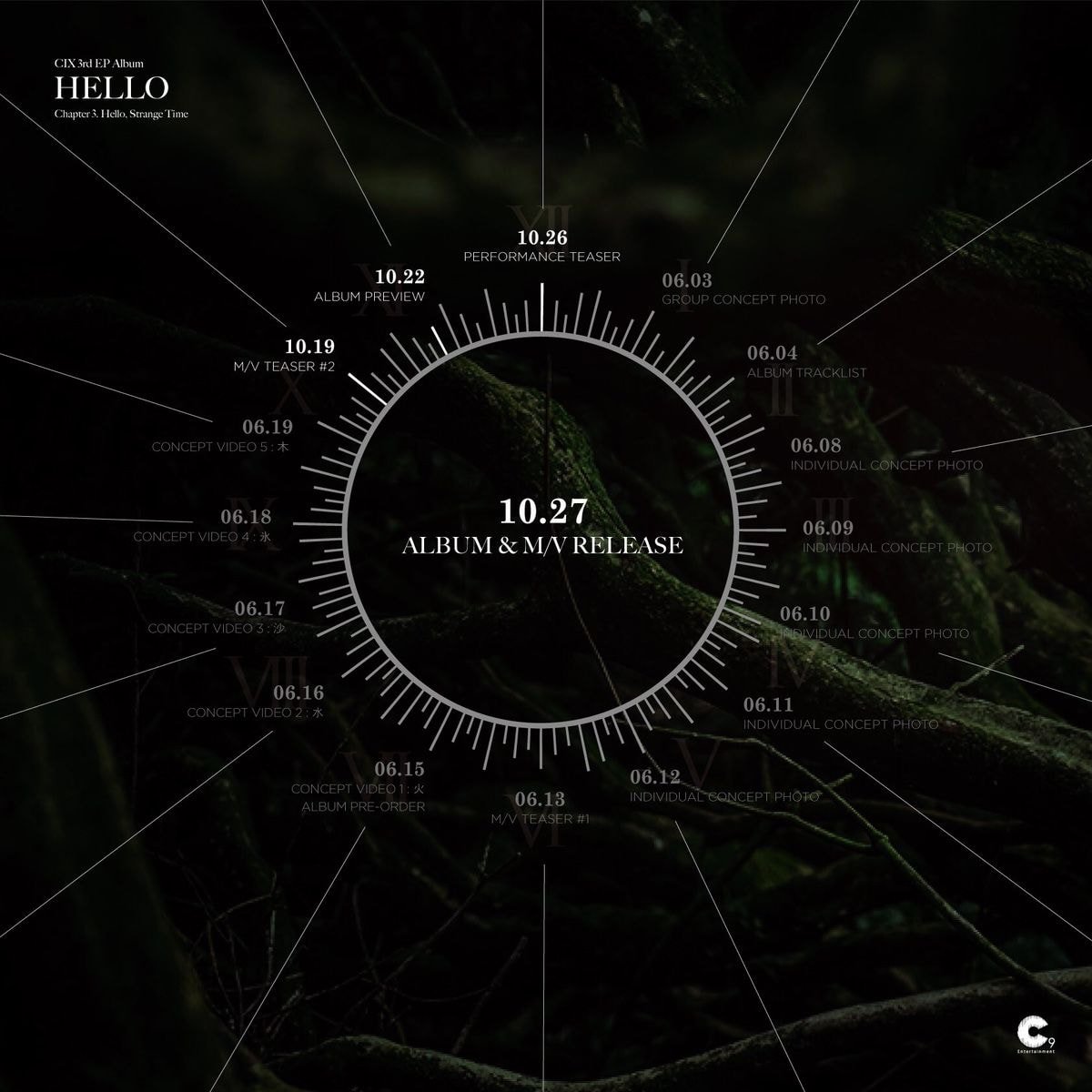 CIX 3RD EP ALBUM 'HELLO' Chapter 3. Hello, Strange Time SCHEDULER ✨✨✨✨✨