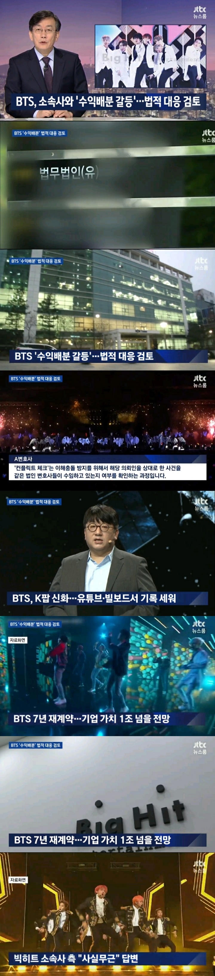[JTBC 뉴스룸] 방탄소년단, '수익배분 갈등' 빅히트에 법적 대응 검토