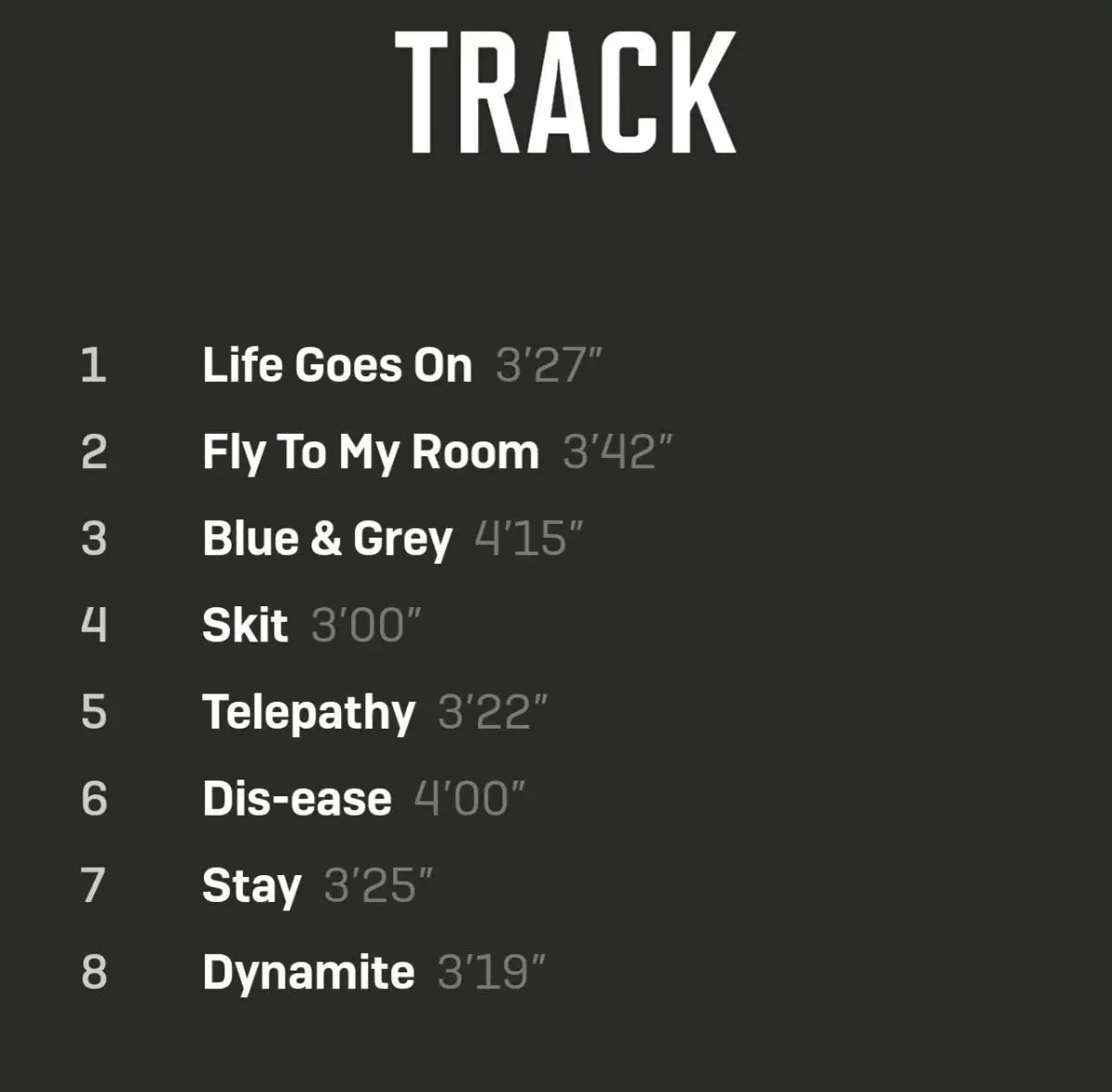 #BTS #방탄소년단 #BTS_BE Tracklist