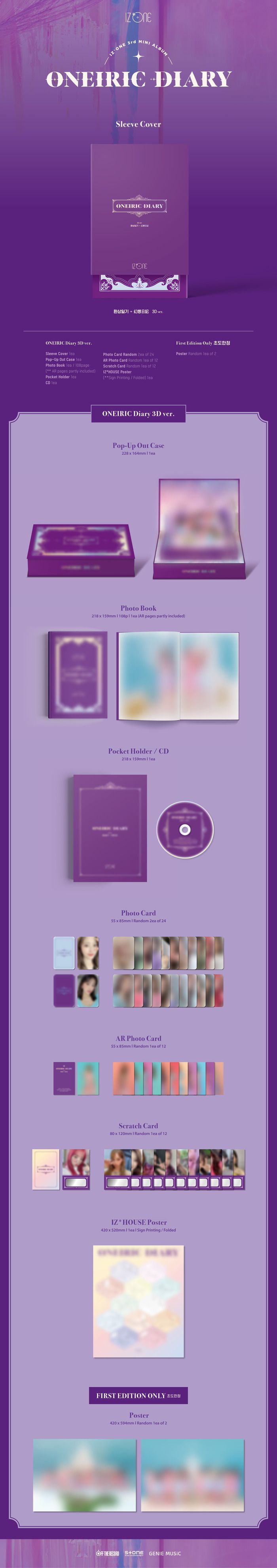 IZ*ONE 3rd Mini Album [Oneiric Diary (幻想日記)] 앨범 사양