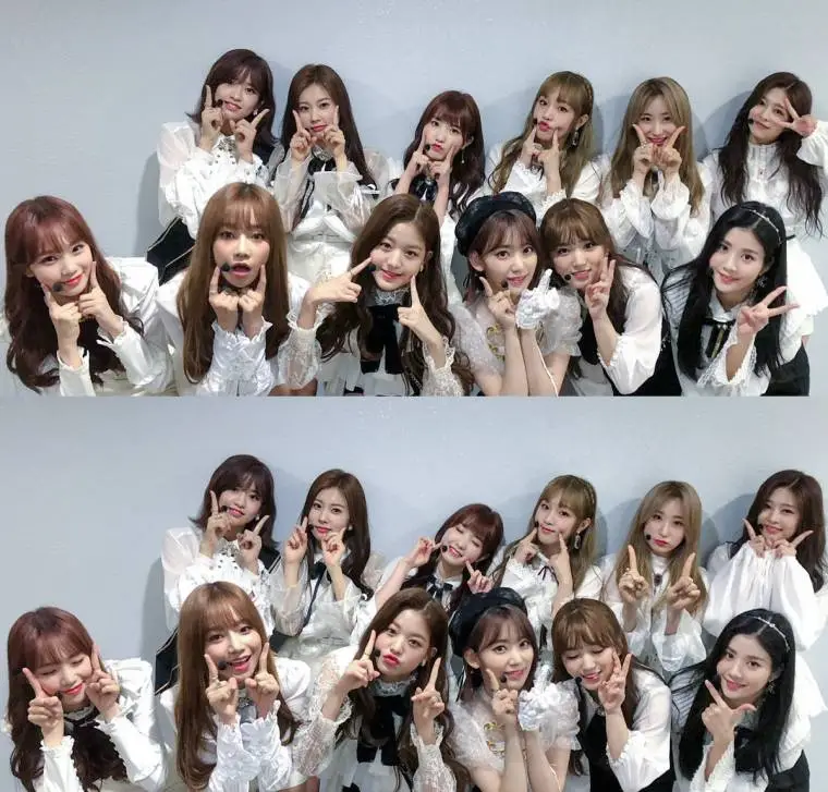 아이즈원 인기가요 단체사진