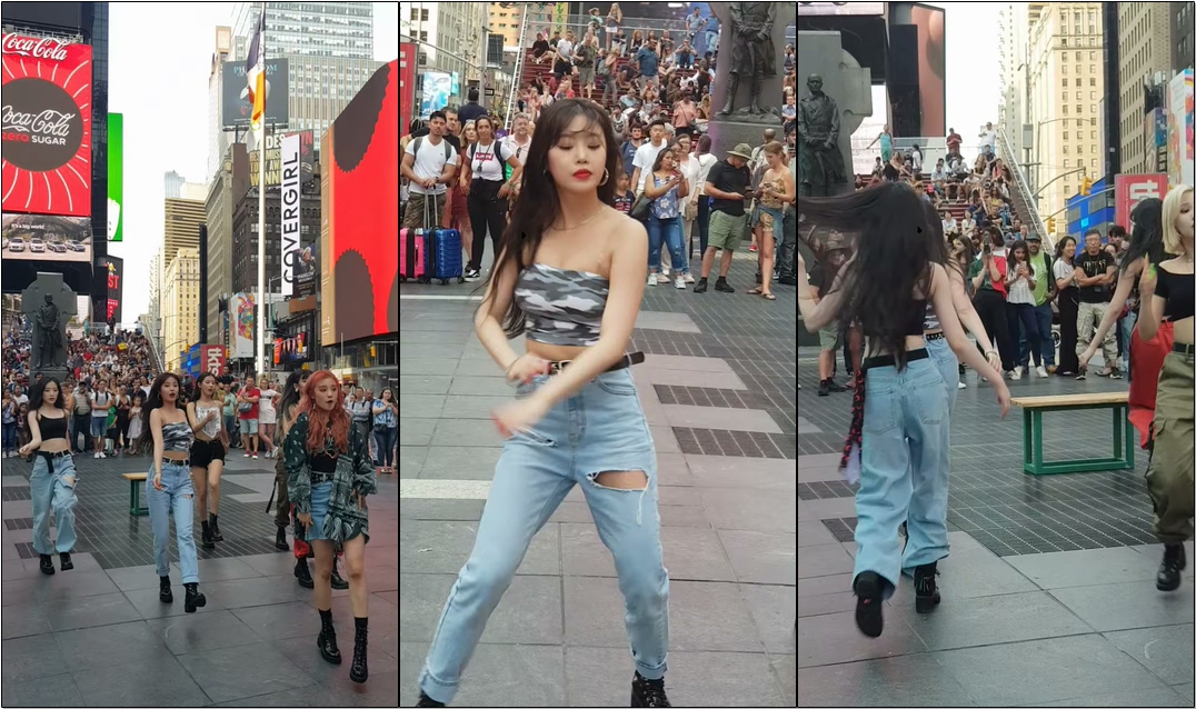 [FANCAM] (G)I-DLE UHOH TIMES SQUARE