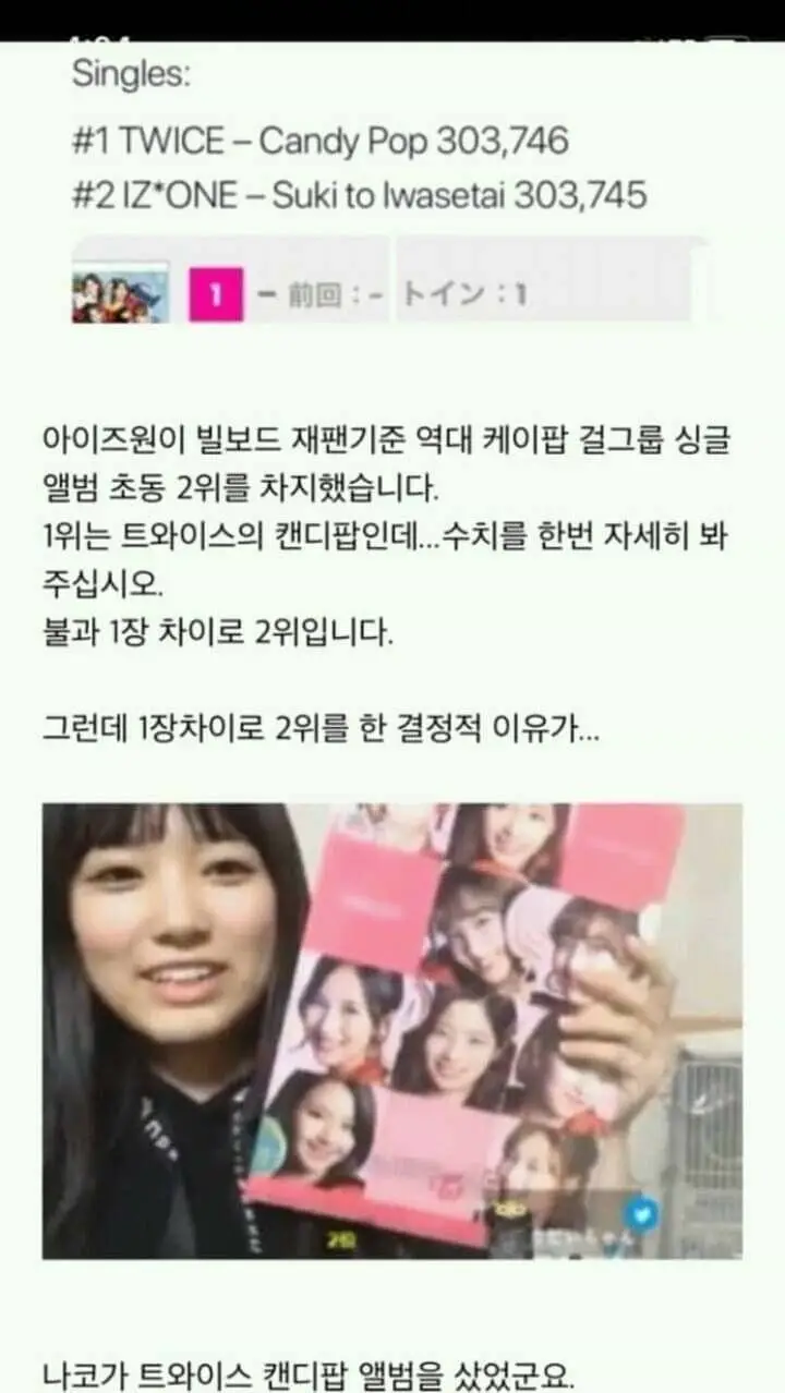 아이즈원이 트와이스를 넘지 못한 이유