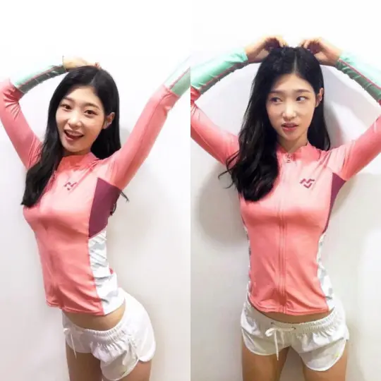정채연 래쉬가드