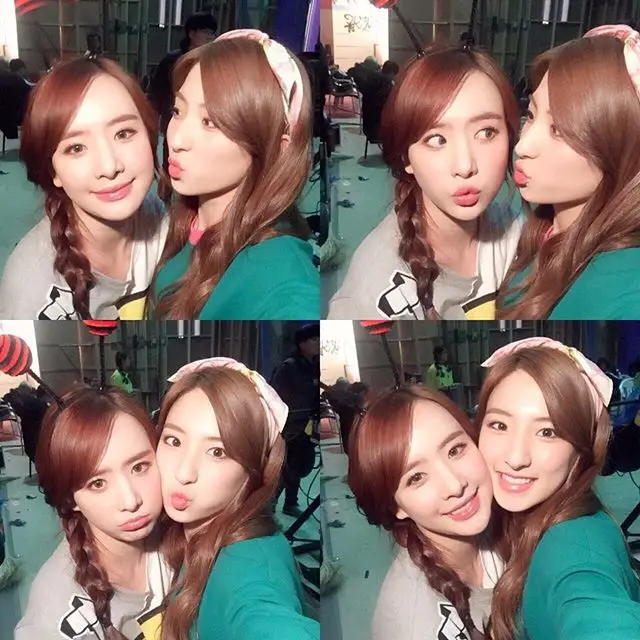 우주소녀 160315 인스타그램 - 뮤비촬영장에서 은서랑 쭈쭙~